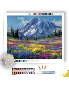 MOUNT RAINIER WILDFLOWER CARPET - Paint by Numbers Full Kit