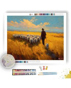 HERDER AND HIS DOG - Paint by Numbers Full Kit