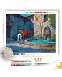 RESTING HORSEMEN - Paint by Numbers Full Kit