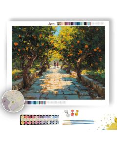 ORANGE GROVE OF LIGHT - Paint by Numbers Full Kit