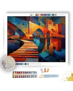 ANGULAR CITY BRIDGE - Paint by Numbers Full Kit