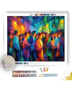 CUBIST NIGHT MARKET - Paint by Numbers Full Kit