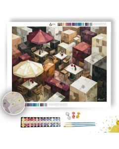 CUBIST TEA TERRACE - Paint by Numbers Full Kit