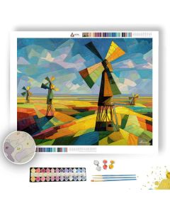 GEOMETRIC WINDMILL FIELD - Paint by Numbers Full Kit