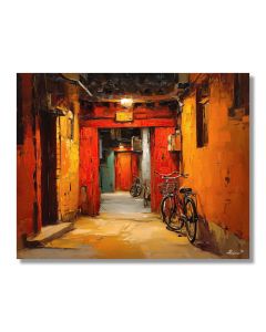 BEIJING HUTONG GOLDEN PATH - FRAMED