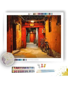 BEIJING HUTONG GOLDEN PATH - Paint by Numbers Full Kit