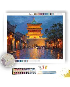 XIAN DRUM TOWER DUSK - Paint by Numbers Full Kit