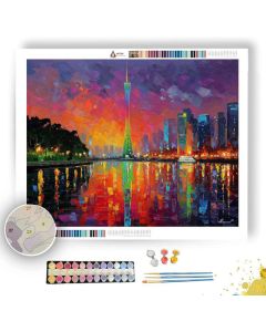 GUANGZHOU PEARL RIVER NIGHT - Paint by Numbers Full Kit
