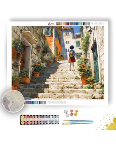 OLD TOWN STAIRS - Paint by Numbers Full Kit