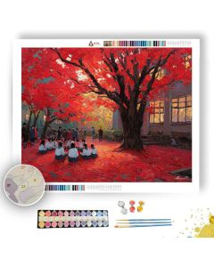AUTUMN SCHOOLYARD - Paint by Numbers Full Kit