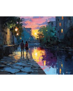 CITY CANAL SUNSET