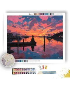 HARBOR SUNSET COLORS - Paint by Numbers Full Kit