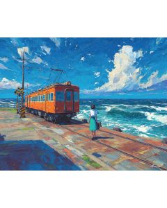 SEASIDE TRAIN CROSSING