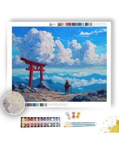 MOUNTAIN TEMPLE SKY - Paint by Numbers Full Kit