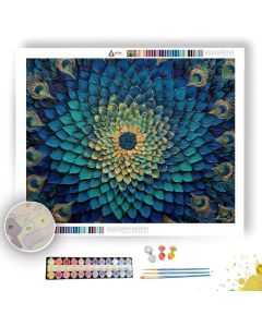 RADIANT PEACOCK MANDALA - Paint by Numbers Full Kit
