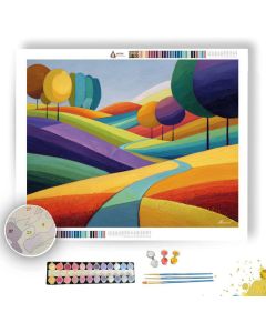 BRIGHT MODERN HILLS - Paint by Numbers Full Kit