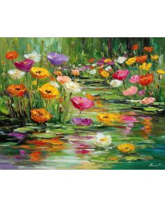 FLOWERS BY THE STILL POND