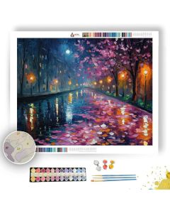 MIDNIGHT BLOSSOM CANAL - Paint by Numbers Full Kit