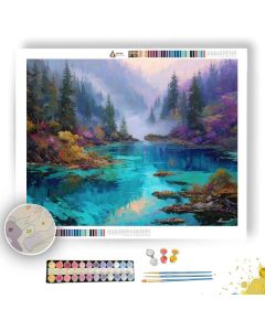 BLUE MIST OF JIUZHAIGOU - Paint by Numbers Full Kit