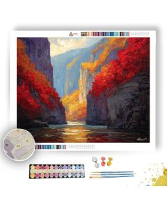 AUTUMN LIGHT OVER WULONG GORGE - Paint by Numbers Full Kit