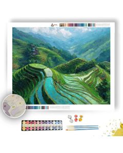 EMERALD TERRACES OF LONGSHENG - Paint by Numbers Full Kit