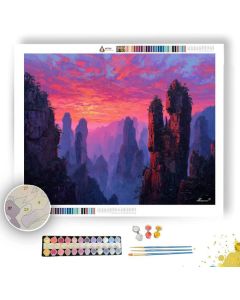 SUNSET OVER ZHANGJIAJIE SPIRES - Paint by Numbers Full Kit