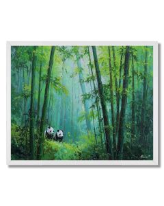 PANDA BAMBOO MOUNTAIN MIST - FRAMED