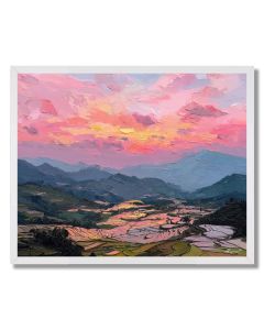 SUNRISE OVER HUNAN RICE VALLEYS - FRAMED