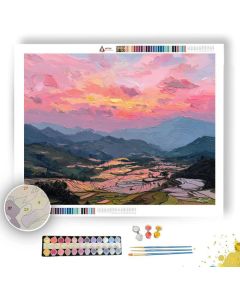 SUNRISE OVER HUNAN RICE VALLEYS - Paint by Numbers Full Kit