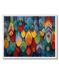RAINBOW OF FEATHERS - FRAMED