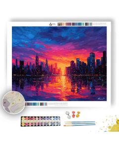 NEON CITY SUNSET - Paint by Numbers Full Kit