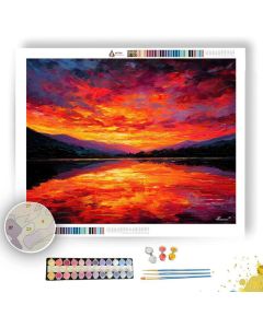 CRIMSON LAKE REFLECTIONS - Paint by Numbers Full Kit