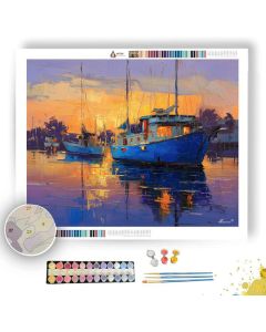 SAPPHIRE HARBOR DAWN - Paint by Numbers Full Kit