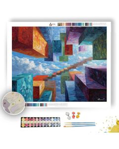 RIPPLED CUBE ASCENT - Paint by Numbers Full Kit