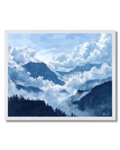 WATERCOLOR MOUNTAIN OVERLOOK - FRAMED