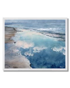 WATERCOLOR SHORELINE REFLECTION - FRAMED