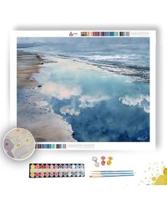 WATERCOLOR SHORELINE REFLECTION - Paint by Numbers Full Kit