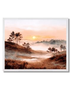 WATERCOLOR EVENING FOG - FRAMED