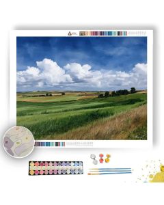 WATERCOLOR ROLLING FIELDS - Paint by Numbers Full Kit