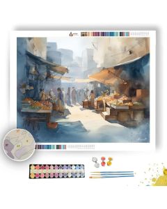 SUNLIT MARKET - Paint by Numbers Full Kit