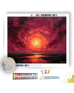 CRIMSON SPIRAL HORIZON - Paint by Numbers Full Kit