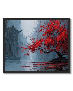CRIMSON TREE CROWN - FRAMED