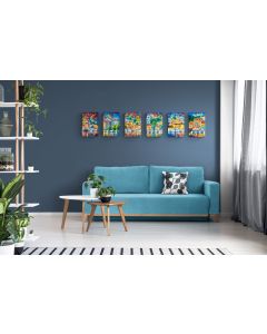 Set of 6 stretched paintings
