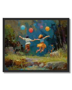 PLAYFUL BOUNCE HAPPY - FRAMED