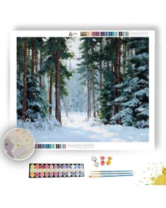 SNOWY PINES QUIET - Paint by Numbers Full Kit