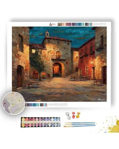 SPANISH PLAZA EVENING - Paint by Numbers Full Kit