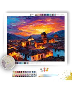 CUSCO SUNSET ROOFS - Paint by Numbers Full Kit