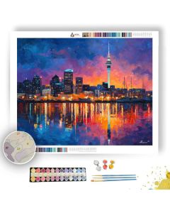 AUCKLAND SKYLINE GLOW - Paint by Numbers Full Kit