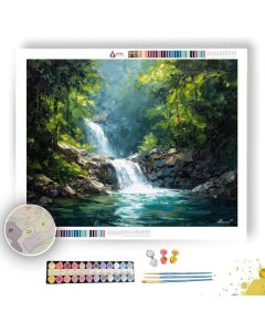 COSTA RICAN WATERFALL - Paint by Numbers Full Kit