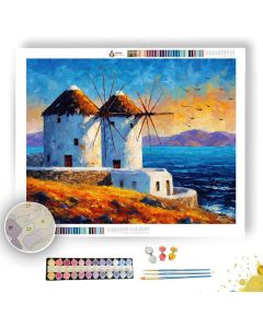 MYKONOS WINDMILLS - Paint by Numbers Full Kit